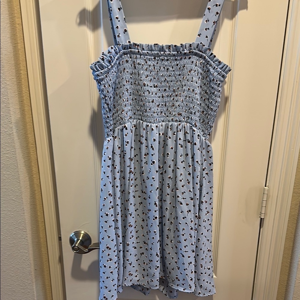 Sienna Sky Blue and Black Casual Kids Dress - Picture 3 of 3